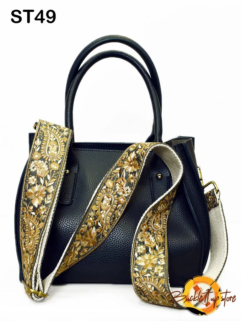 Embroidered Purse Strap Crossbody Strap for Purses Handbag Boho Bag Strap Floral Embroidery Replacement Strap Boho Guitar Strap Gift for her