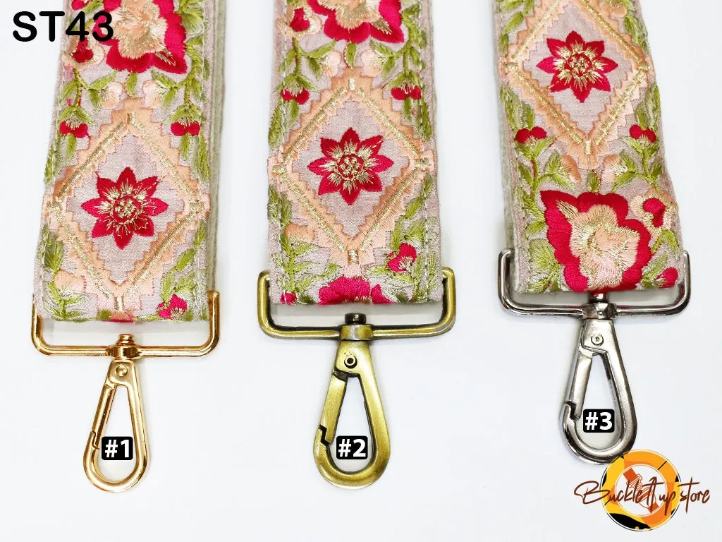 Embroidered Purse Strap Crossbody Strap for Purses Handbag Boho Bag Strap Floral Embroidery Replacement Strap Boho Guitar Strap Gift for her
