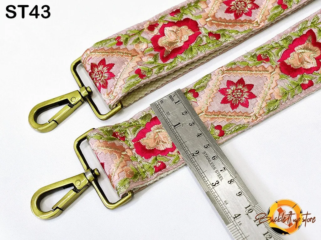 Embroidered Purse Strap Crossbody Strap for Purses Handbag Boho Bag Strap Floral Embroidery Replacement Strap Boho Guitar Strap Gift for her