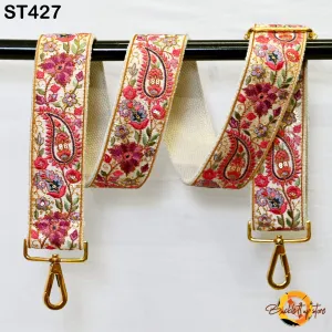 Embroidered Purse Strap Crossbody Strap for Purses Handbag Boho Bag Strap Floral Embroidery Replacement Strap Boho Guitar Strap Gift for her