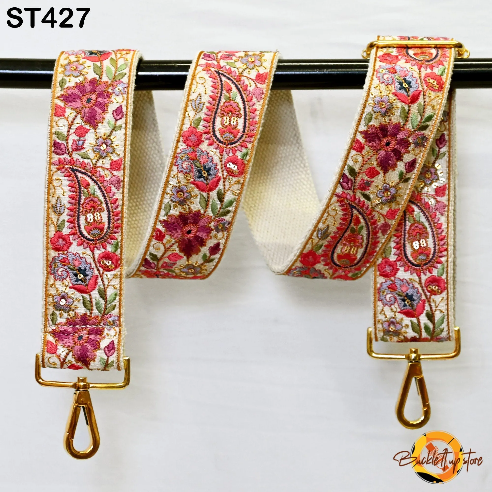 Embroidered Purse Strap Crossbody Strap for Purses Handbag Boho Bag Strap Floral Embroidery Replacement Strap Boho Guitar Strap Gift for her