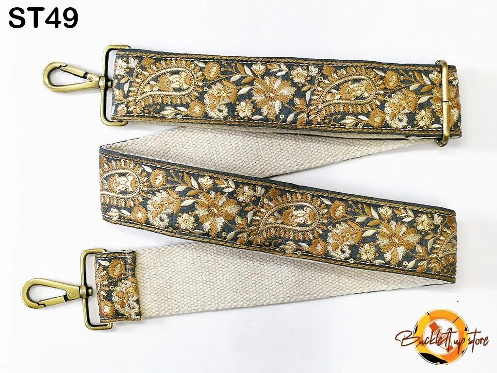Embroidered Purse Strap Crossbody Strap for Purses Handbag Boho Bag Strap Floral Embroidery Replacement Strap Boho Guitar Strap Gift for her