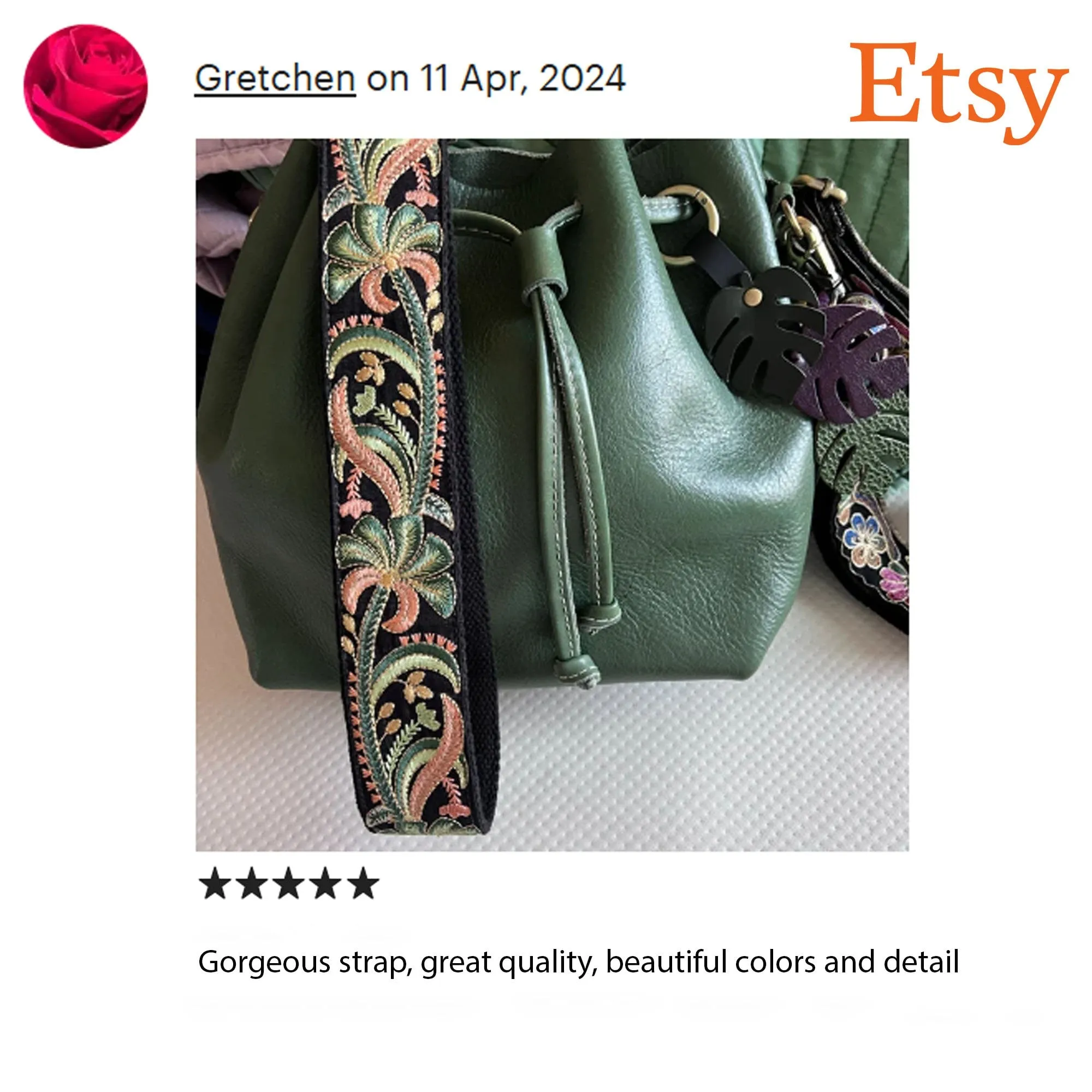 Embroidery Adjustable Camera Strap Crossbody Strap for Purses Embroidered Handbag Boho Bag Strap Replacement Strap Guitar Strap Gift for her