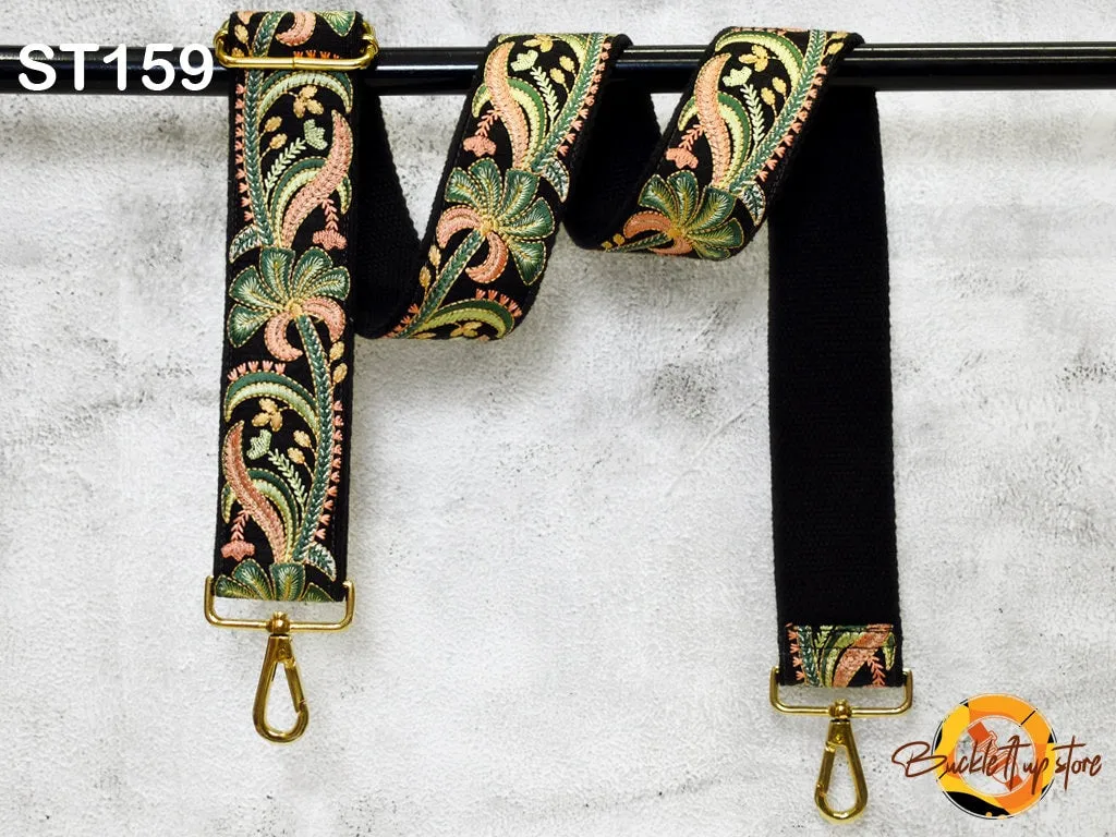 Embroidery Adjustable Camera Strap Crossbody Strap for Purses Embroidered Handbag Boho Bag Strap Replacement Strap Guitar Strap Gift for her