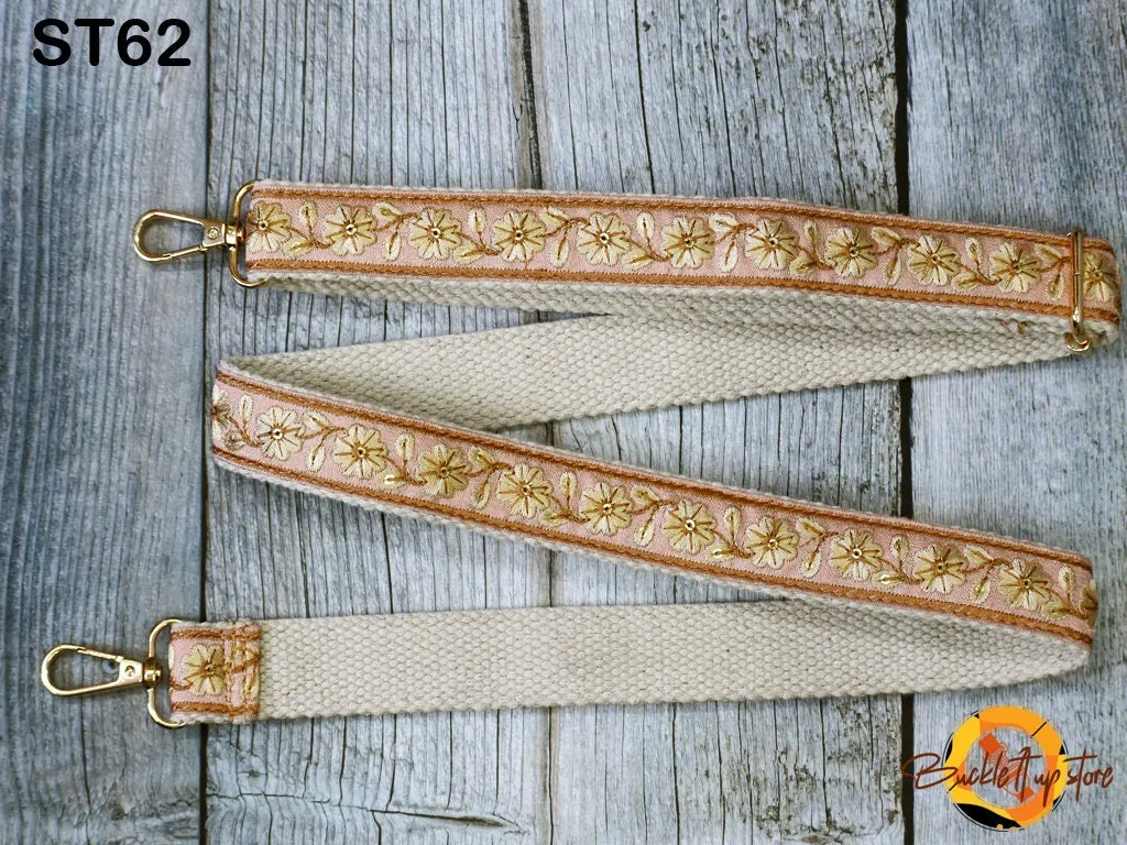 Embroidery Replacement Strap Purse Strap Crossbody Strap for Purses Embroidered Boho Bags Strap Boho Guitar Strap Handbag Strap gift for her