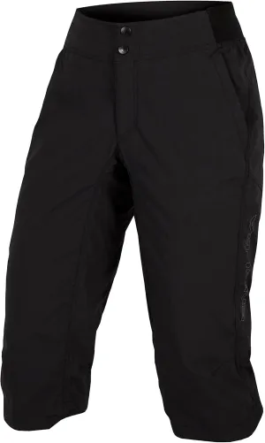 Endura Womens Hummvee Mountain Bike Baggy Cycling Short with Liner Lite 3/4 - Black, Small