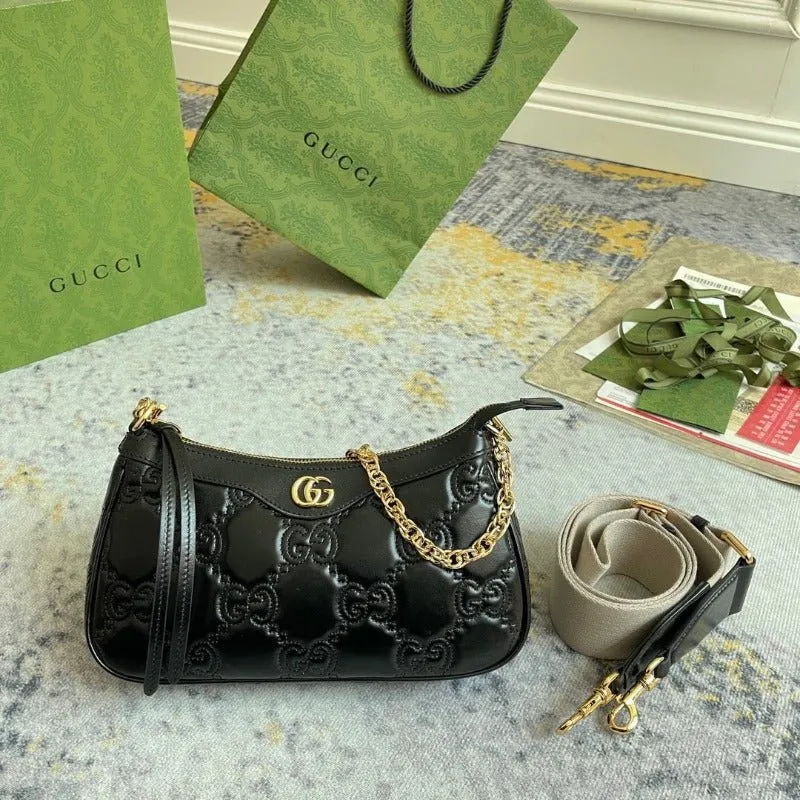 ESMEE - GG Matelassé Shoulder Bag Black