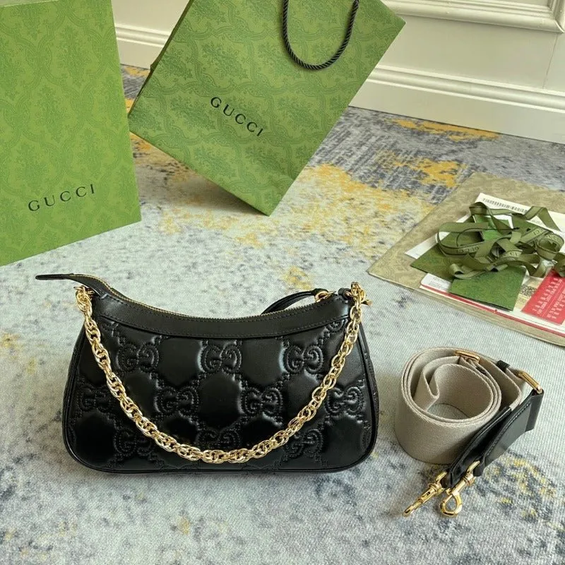 ESMEE - GG Matelassé Shoulder Bag Black
