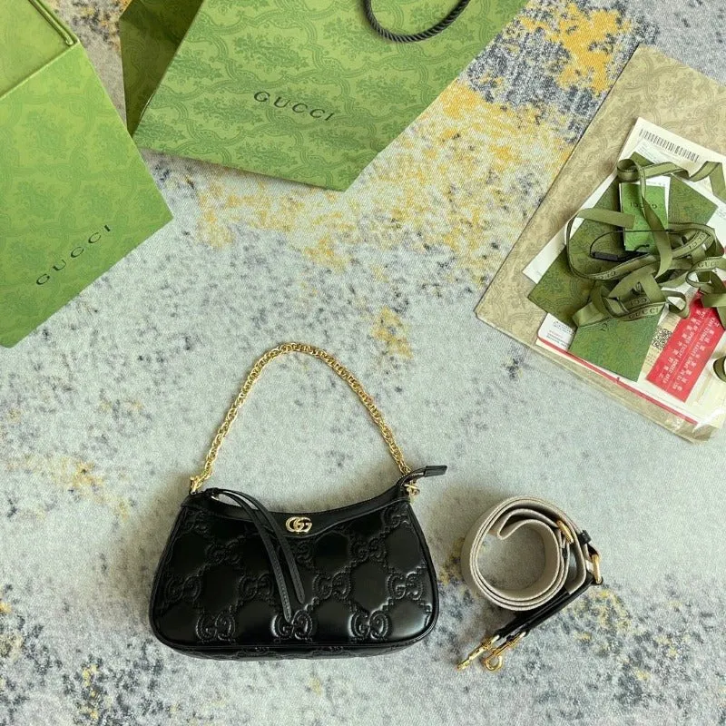 ESMEE - GG Matelassé Shoulder Bag Black