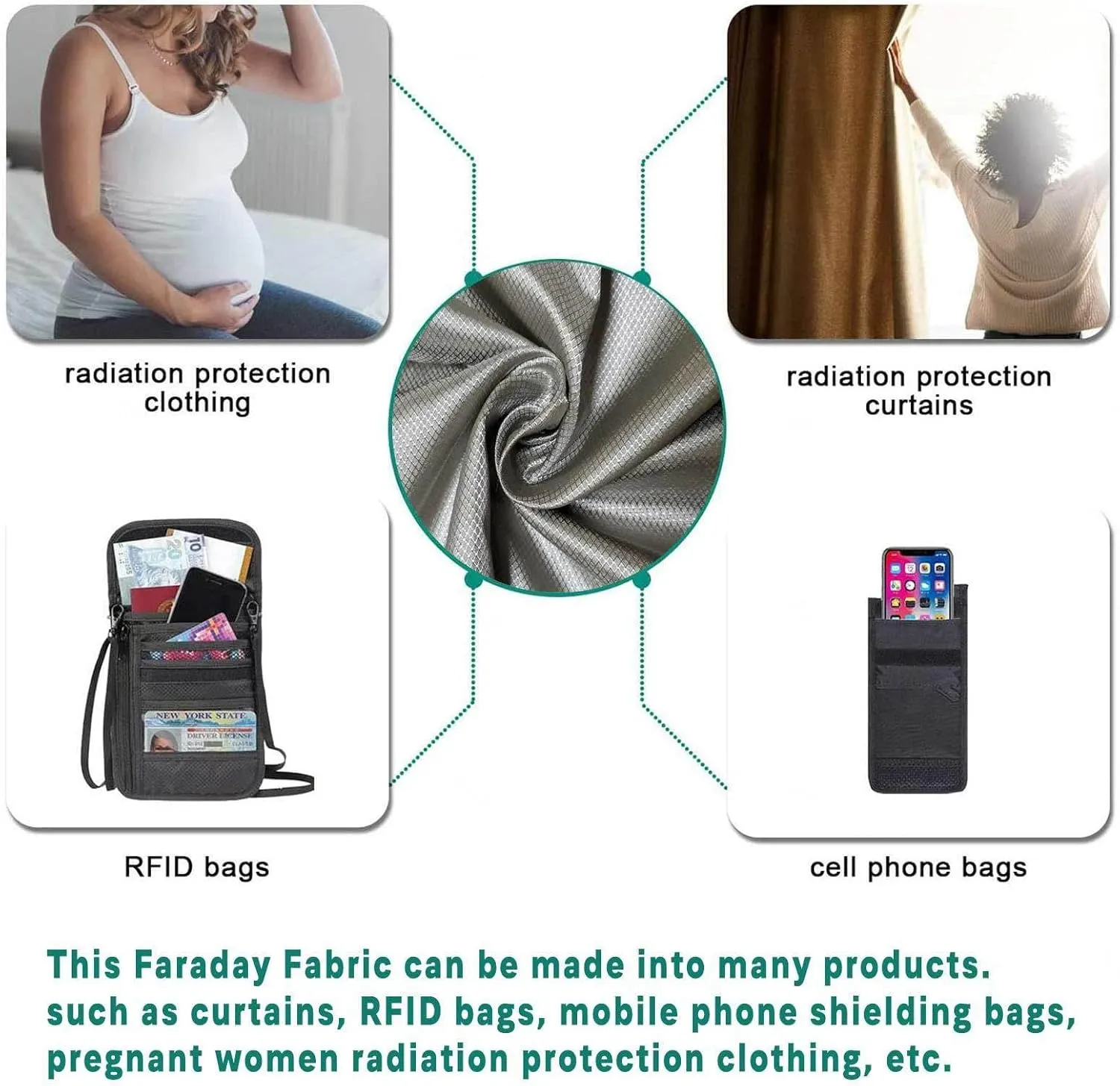 Faraday Fabric Radiation Protection Emf Blockers Faraday Bags DIY Cloth Fabric Anti Radiation Static EMF EMI EMP WiFi Electromagnetic Blocking Fabric,gold-6x1.1m
