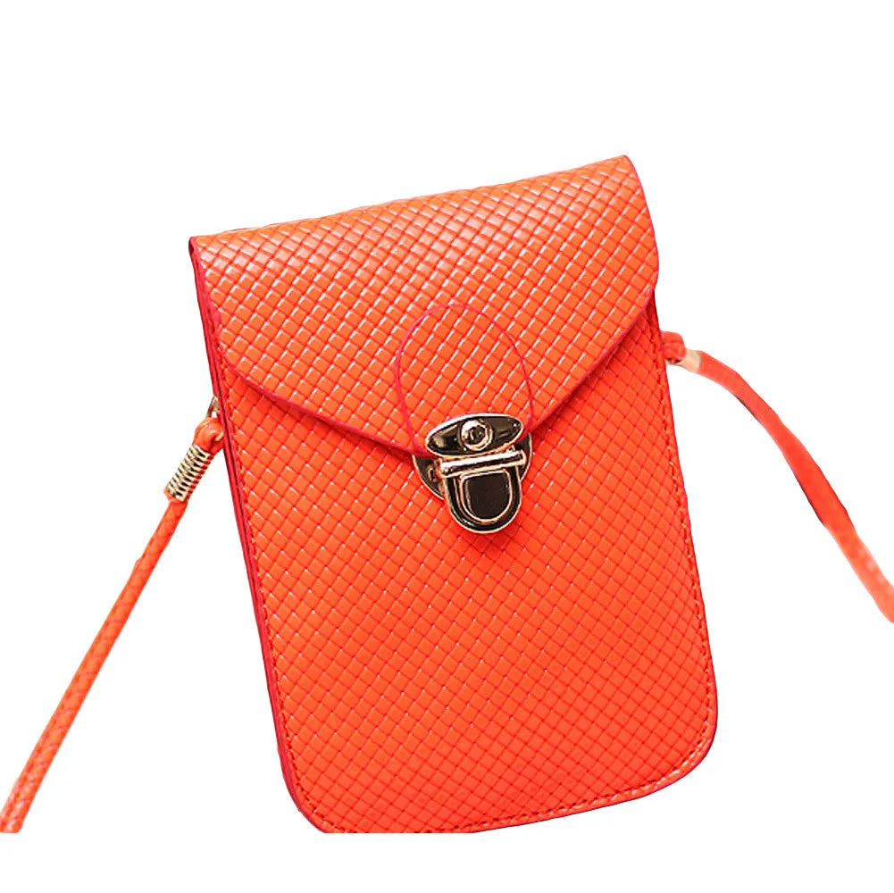 Fashion Rose Women Mini Small Cross Body Bags Cell Phone Bag Bolsas de Marca PU Leather Plaid Purse Messenger Bag Shoulder Bag
