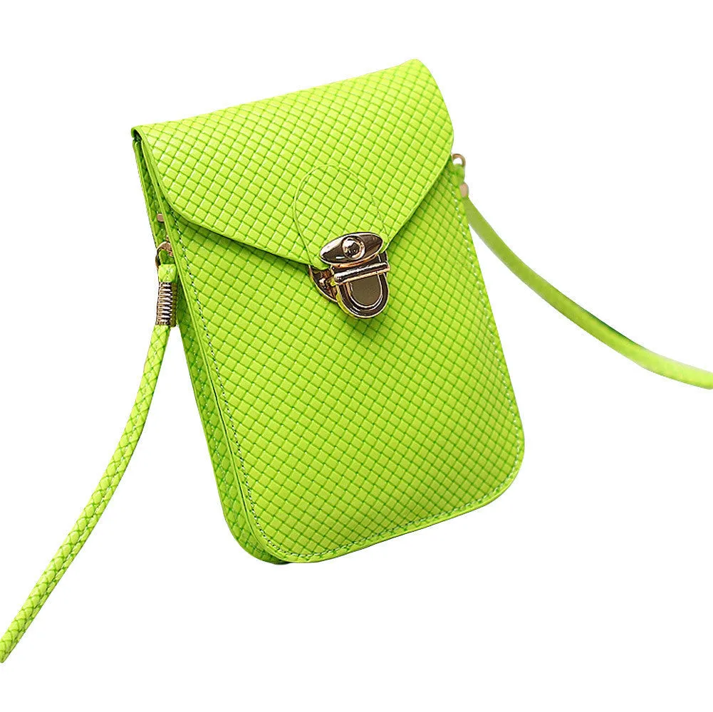 Fashion Rose Women Mini Small Cross Body Bags Cell Phone Bag Bolsas de Marca PU Leather Plaid Purse Messenger Bag Shoulder Bag