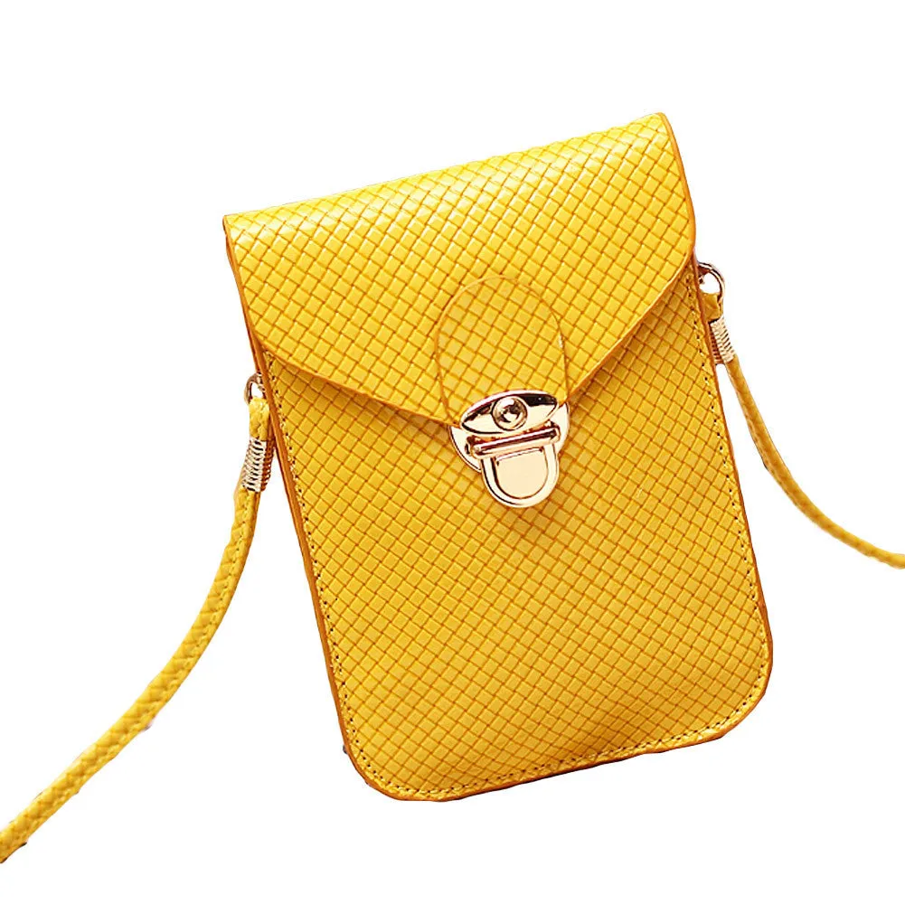 Fashion Rose Women Mini Small Cross Body Bags Cell Phone Bag Bolsas de Marca PU Leather Plaid Purse Messenger Bag Shoulder Bag