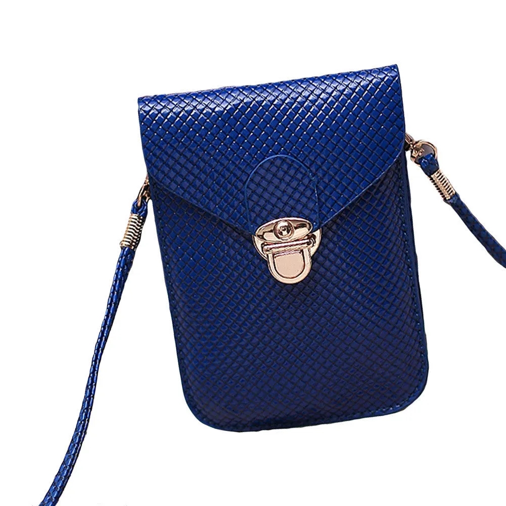 Fashion Rose Women Mini Small Cross Body Bags Cell Phone Bag Bolsas de Marca PU Leather Plaid Purse Messenger Bag Shoulder Bag