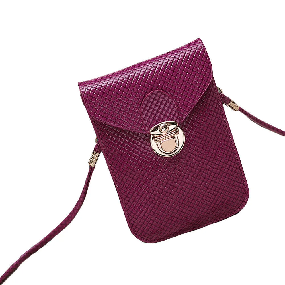 Fashion Rose Women Mini Small Cross Body Bags Cell Phone Bag Bolsas de Marca PU Leather Plaid Purse Messenger Bag Shoulder Bag