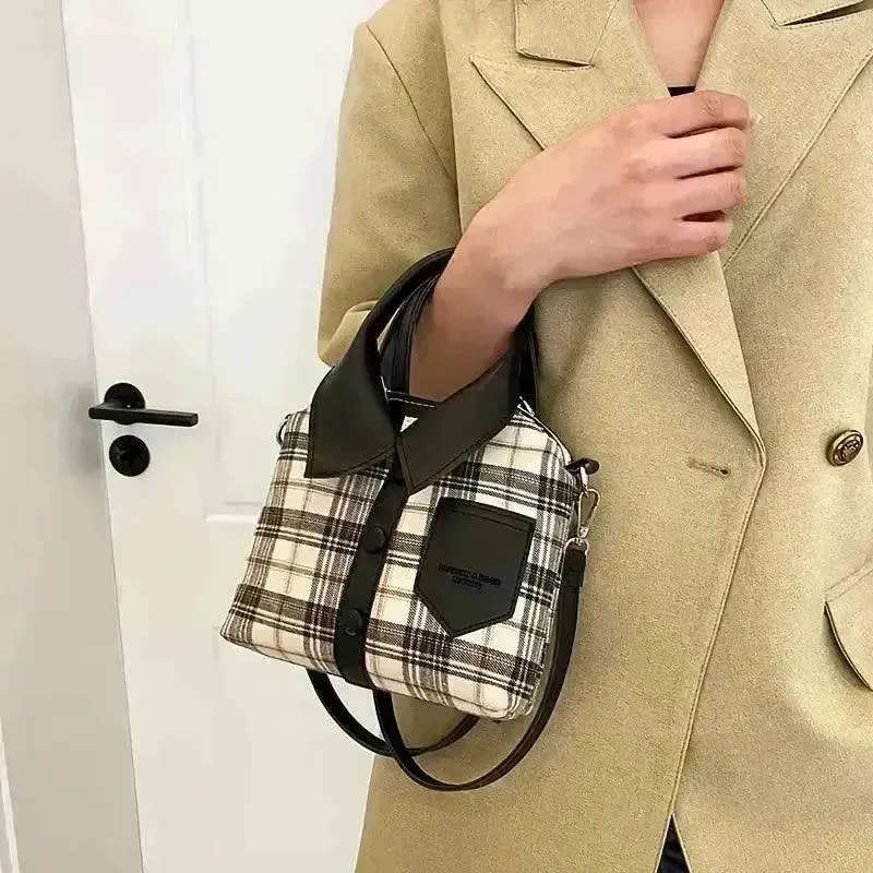 Fashionable Plaid Shirt Design Handbags