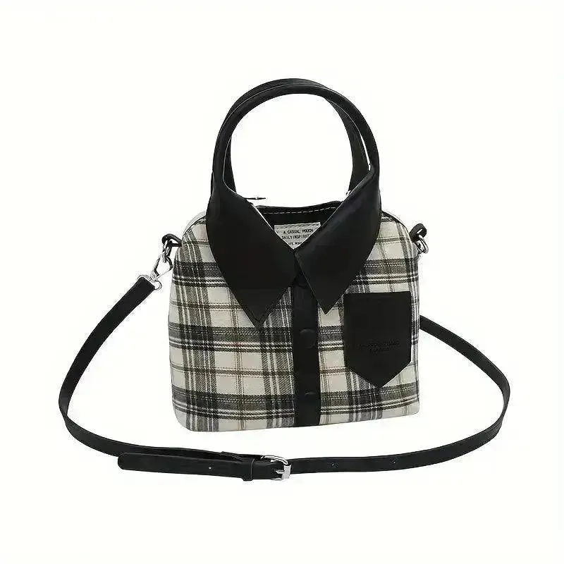 Fashionable Plaid Shirt Design Handbags