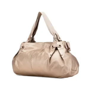 Ferragamo Metallic Leather Bow Hobo