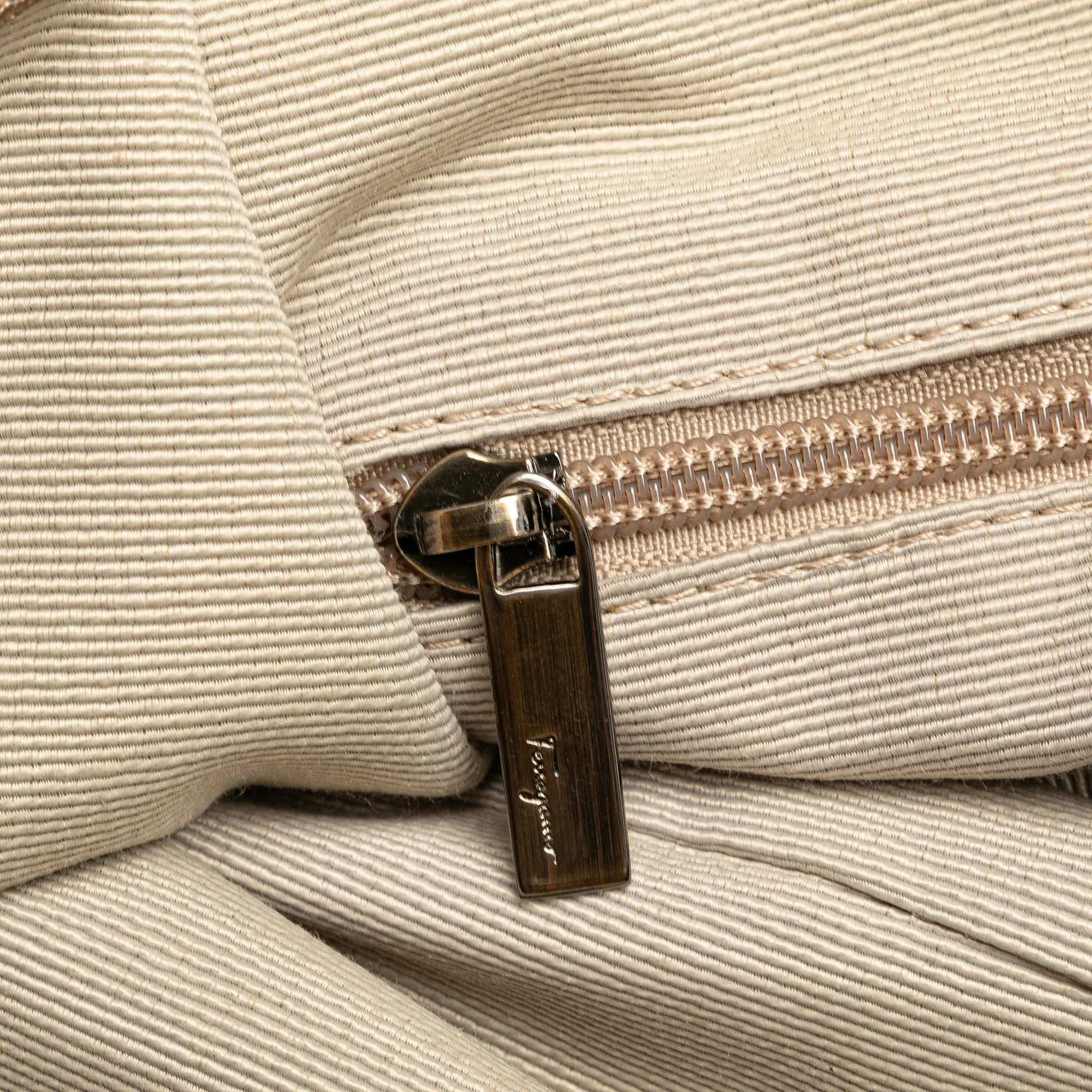 Ferragamo Metallic Leather Bow Hobo