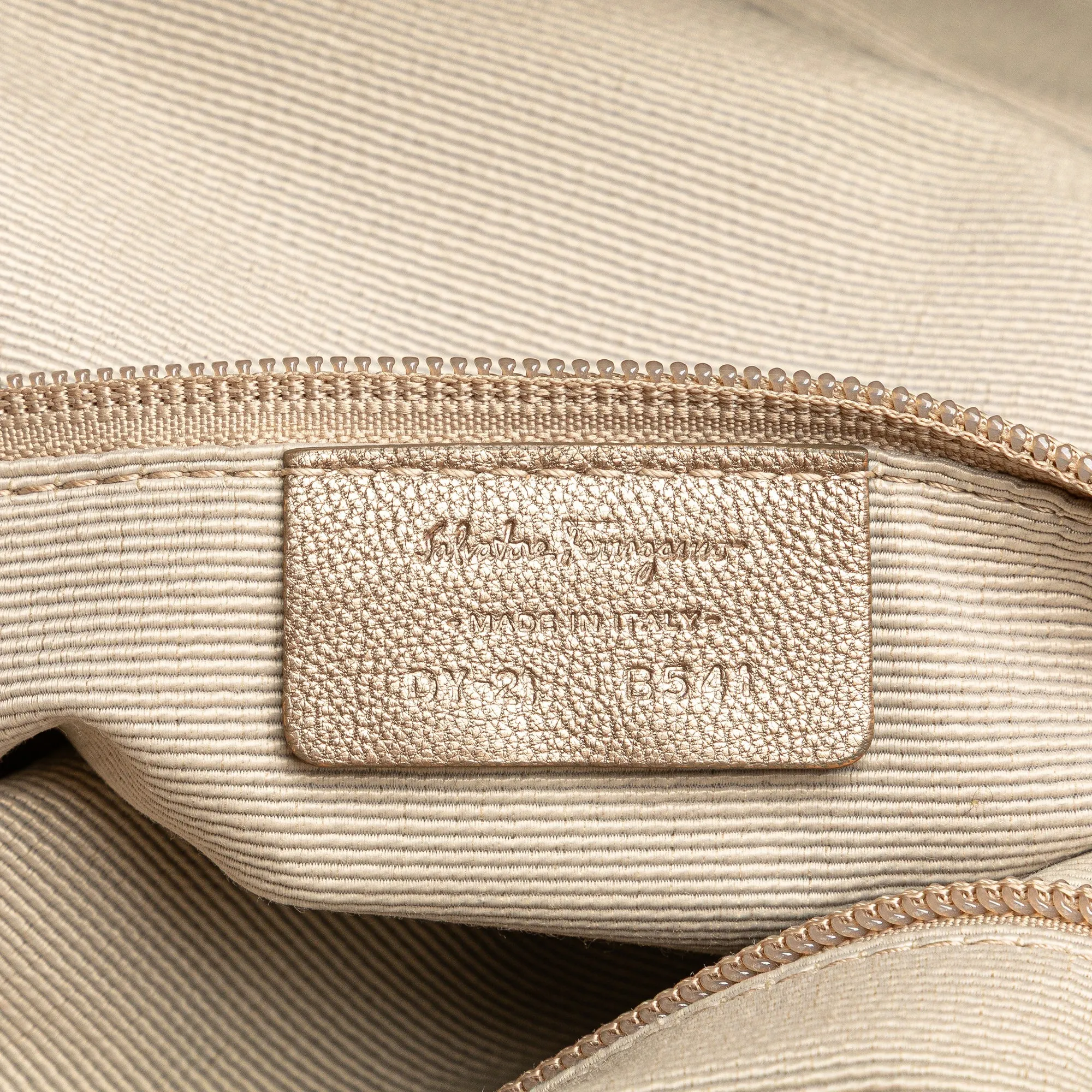 Ferragamo Metallic Leather Bow Hobo