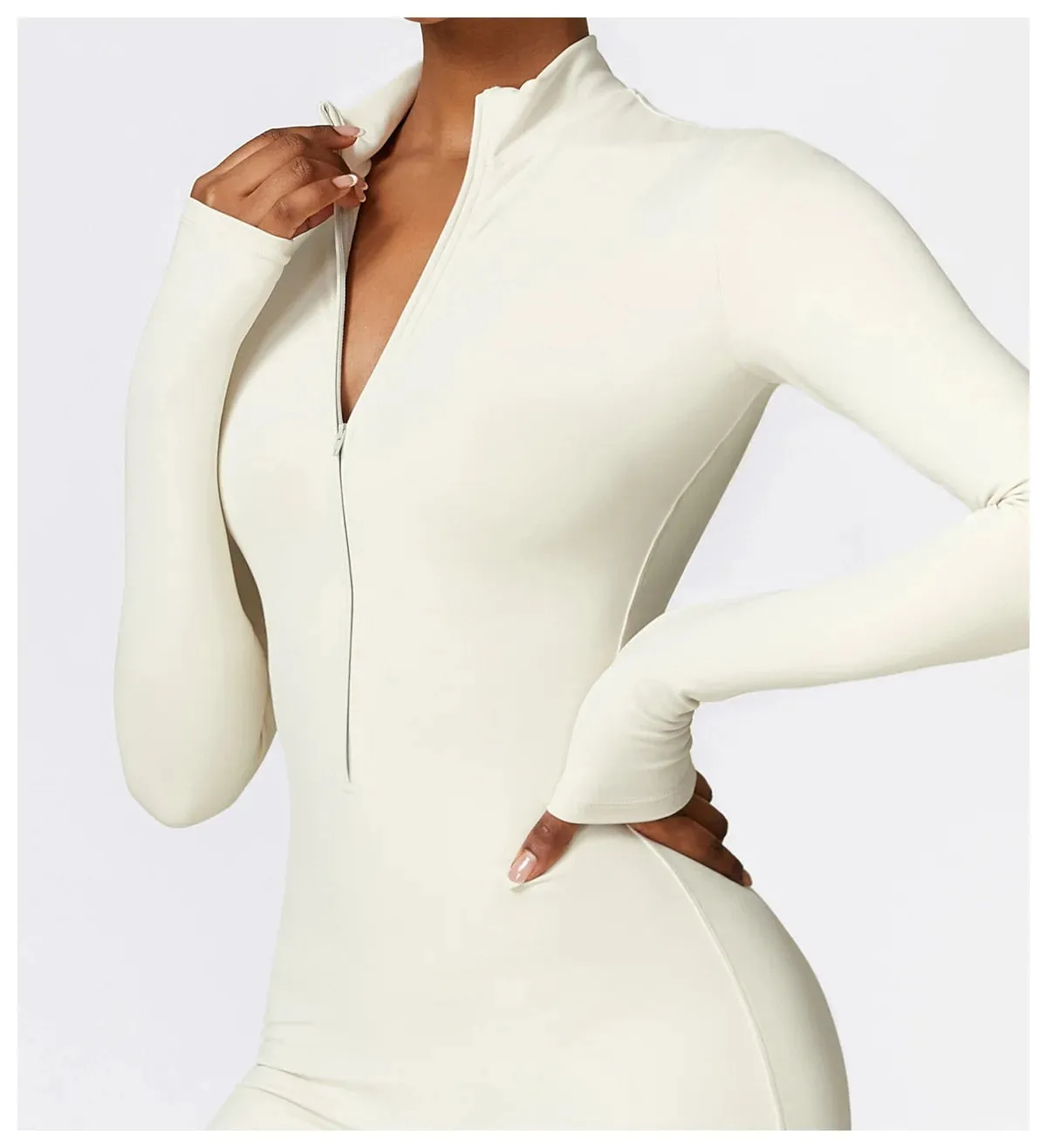 Fleeced Super Sculpt Longsleeve Jumpsuit (size down)