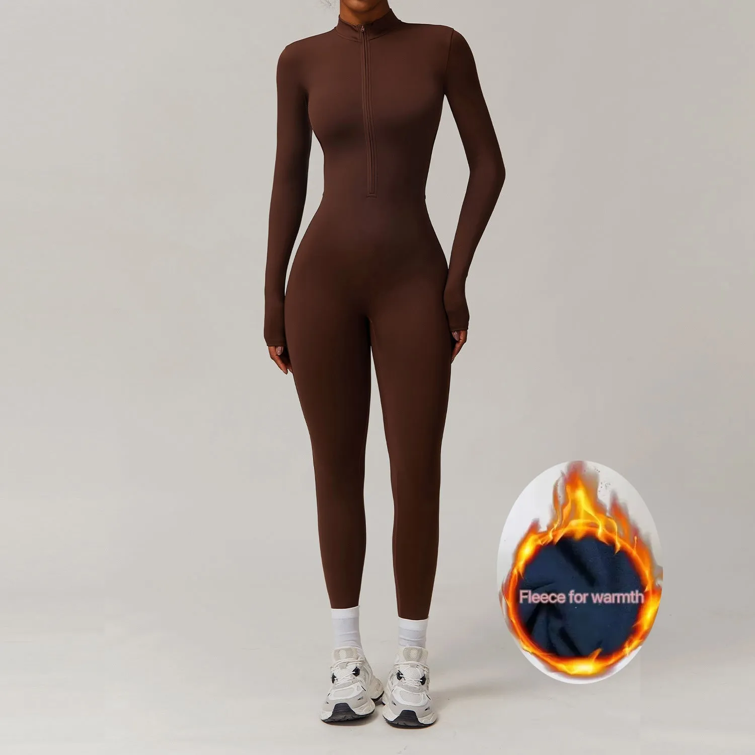 Fleeced Super Sculpt Longsleeve Jumpsuit (size down)