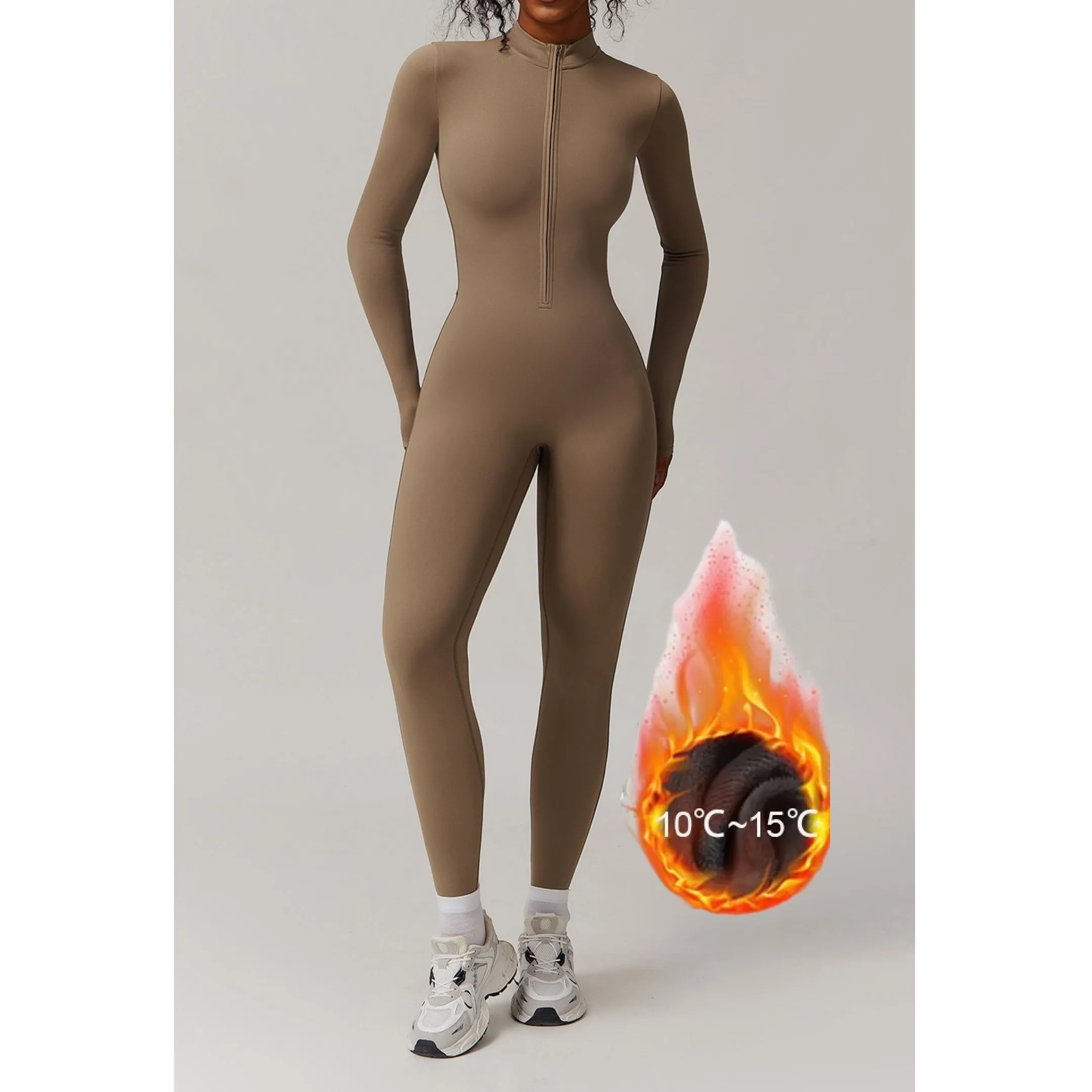 Fleeced Super Sculpt Longsleeve Jumpsuit (size down)