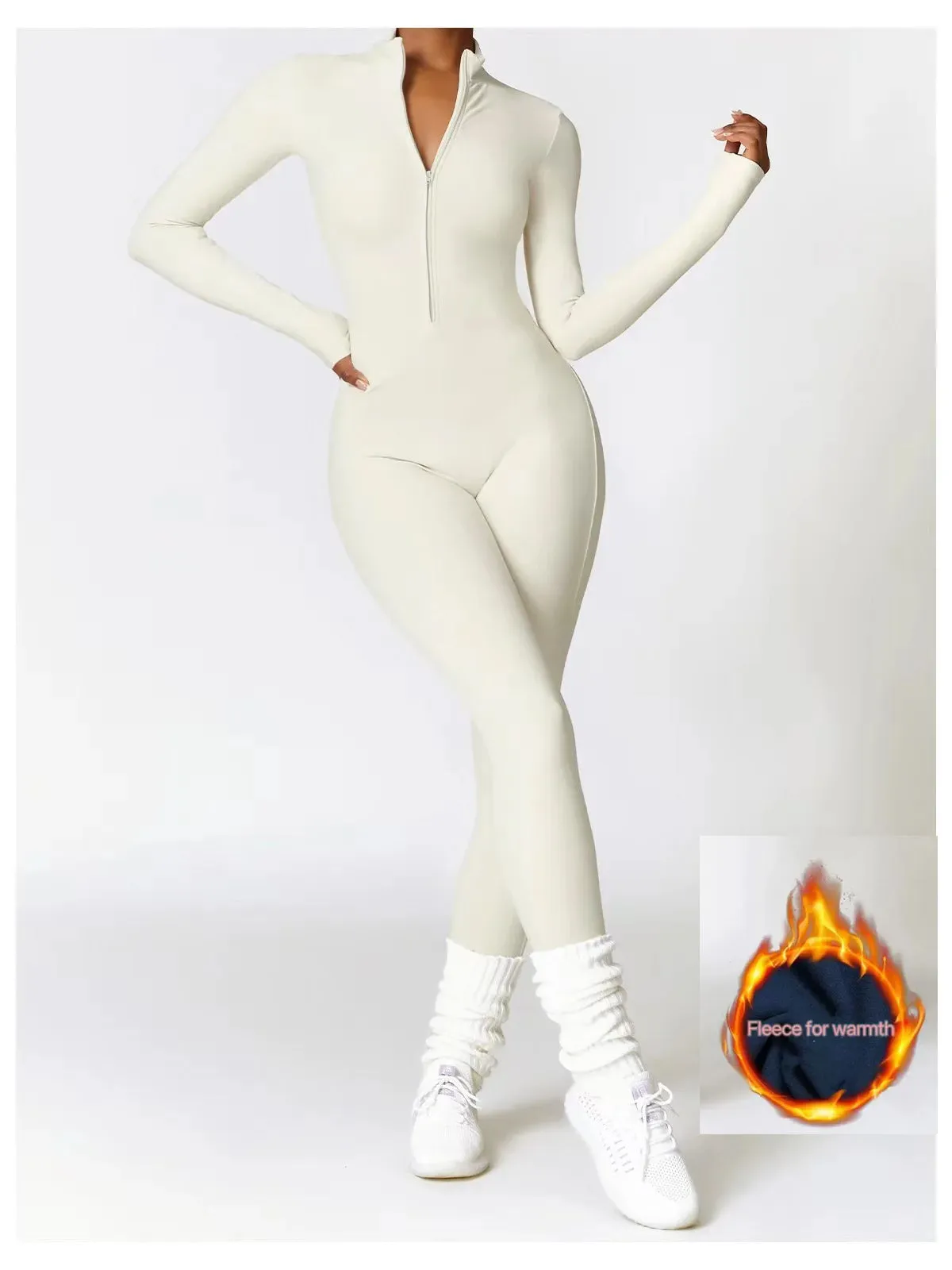 Fleeced Super Sculpt Longsleeve Jumpsuit (size down)
