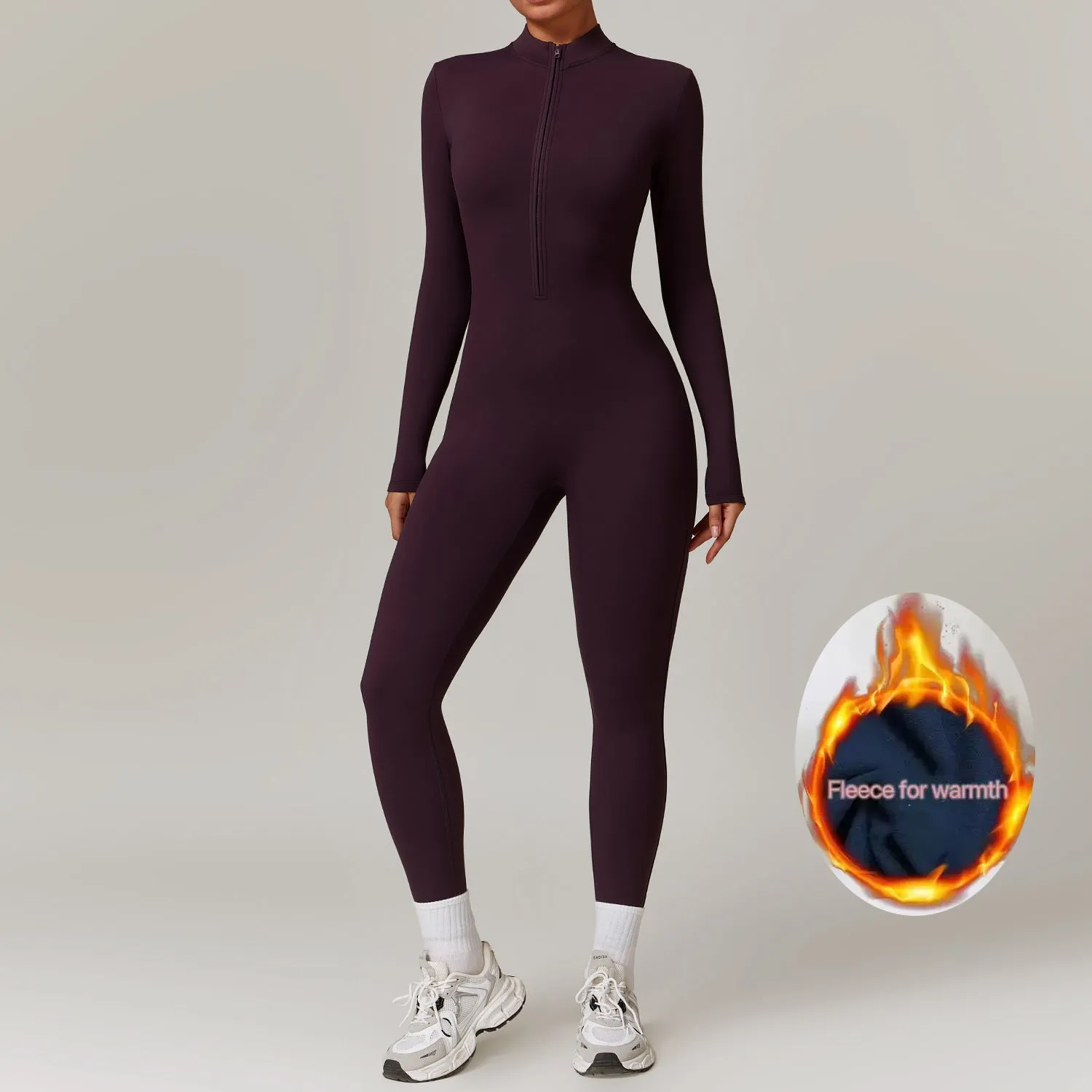 Fleeced Super Sculpt Longsleeve Jumpsuit (size down)