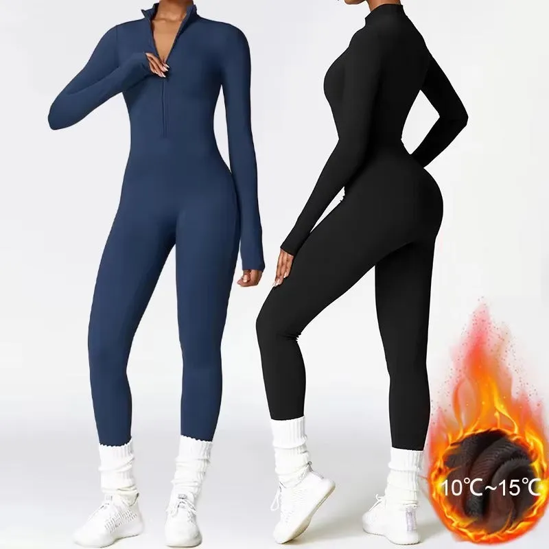 Fleeced Super Sculpt Longsleeve Jumpsuit (size down)