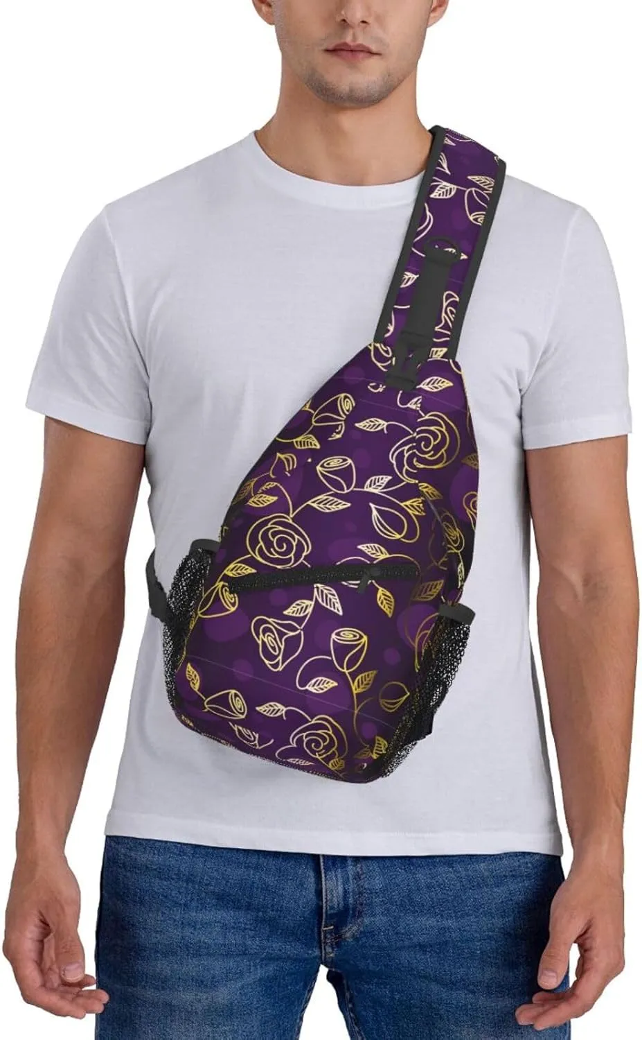 Flowers Chest Bags Crossbody Sling Bag Shoulder Bag Travel Hiking Daypack For Men Women