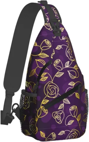 Flowers Chest Bags Crossbody Sling Bag Shoulder Bag Travel Hiking Daypack For Men Women
