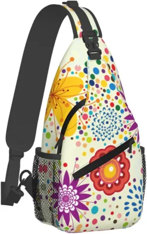Flowers Chest Bags Crossbody Sling Bag Shoulder Bag Travel Hiking Daypack For Men Women