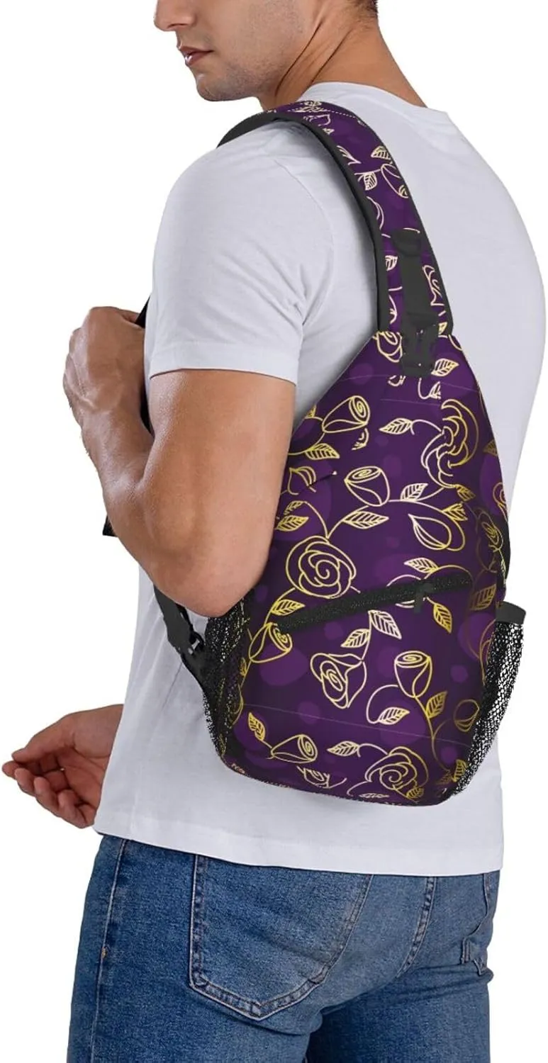 Flowers Chest Bags Crossbody Sling Bag Shoulder Bag Travel Hiking Daypack For Men Women