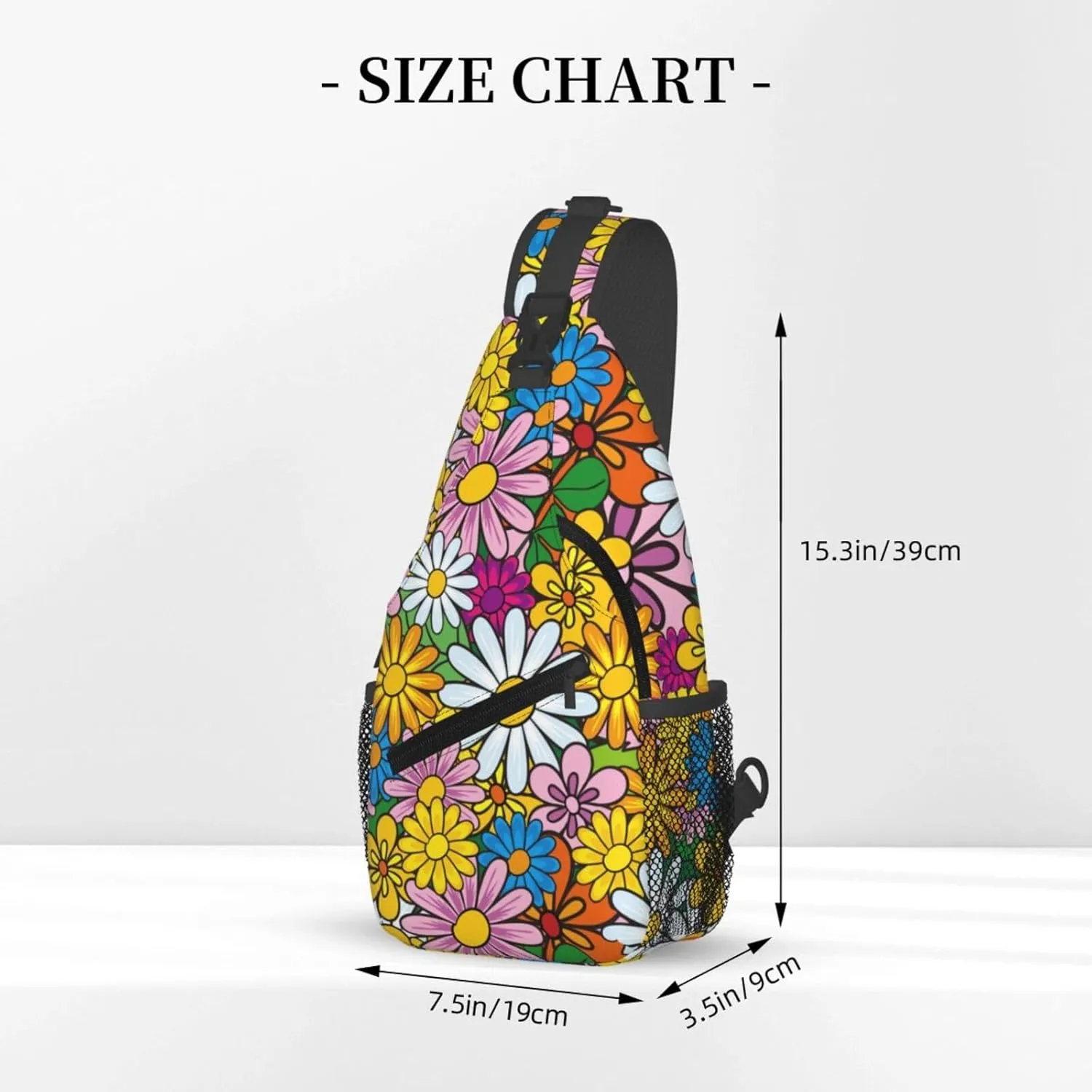 Flowers Chest Bags Crossbody Sling Bag Shoulder Bag Travel Hiking Daypack For Men Women