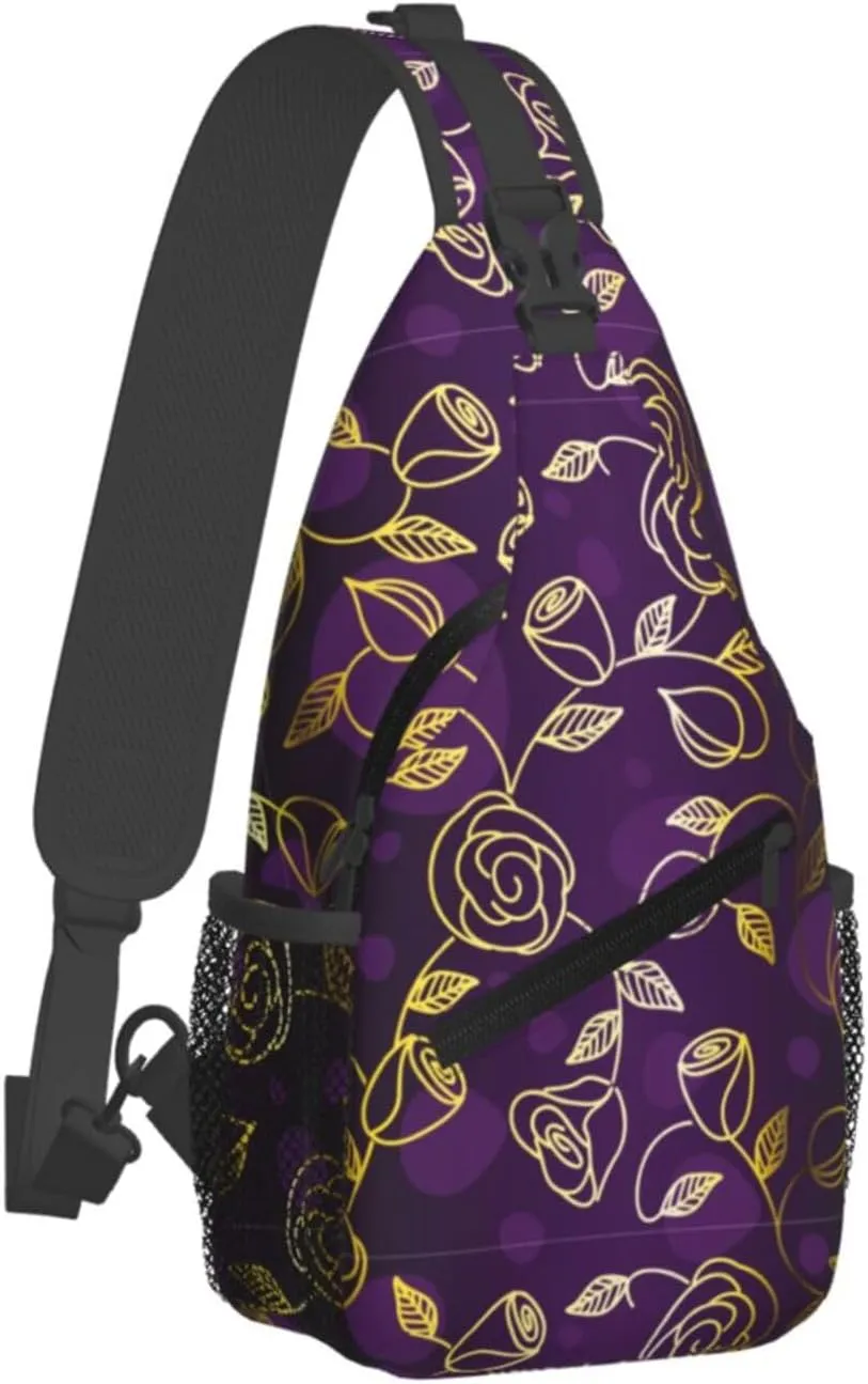 Flowers Chest Bags Crossbody Sling Bag Shoulder Bag Travel Hiking Daypack For Men Women