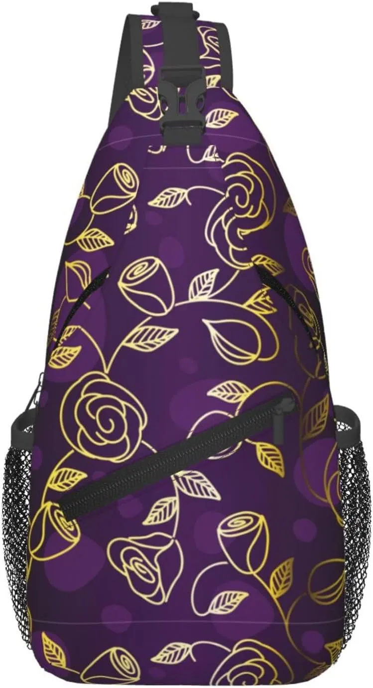 Flowers Chest Bags Crossbody Sling Bag Shoulder Bag Travel Hiking Daypack For Men Women