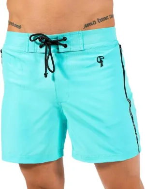Fluro Aqua Swim Shorts - 5" - 4 Way Stretch, Quick Dry, Chlorine Resistant, Built in Compression Liner