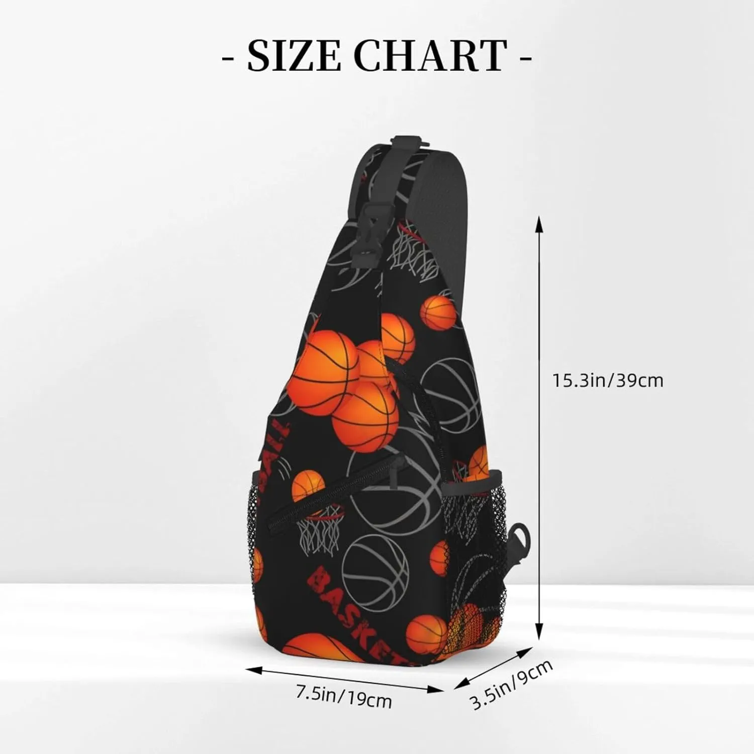 Fun Basketball Chest Bags Crossbody Sling Bag Shoulder Bag Travel Hiking Daypack For Men Women
