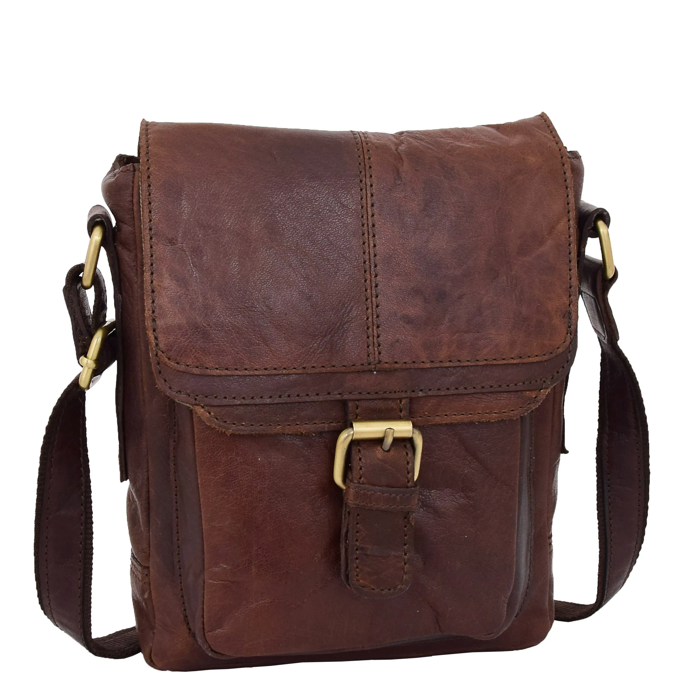 Genuine Brown Leather Bag Cross Body Vintage Flight Bag Tommy