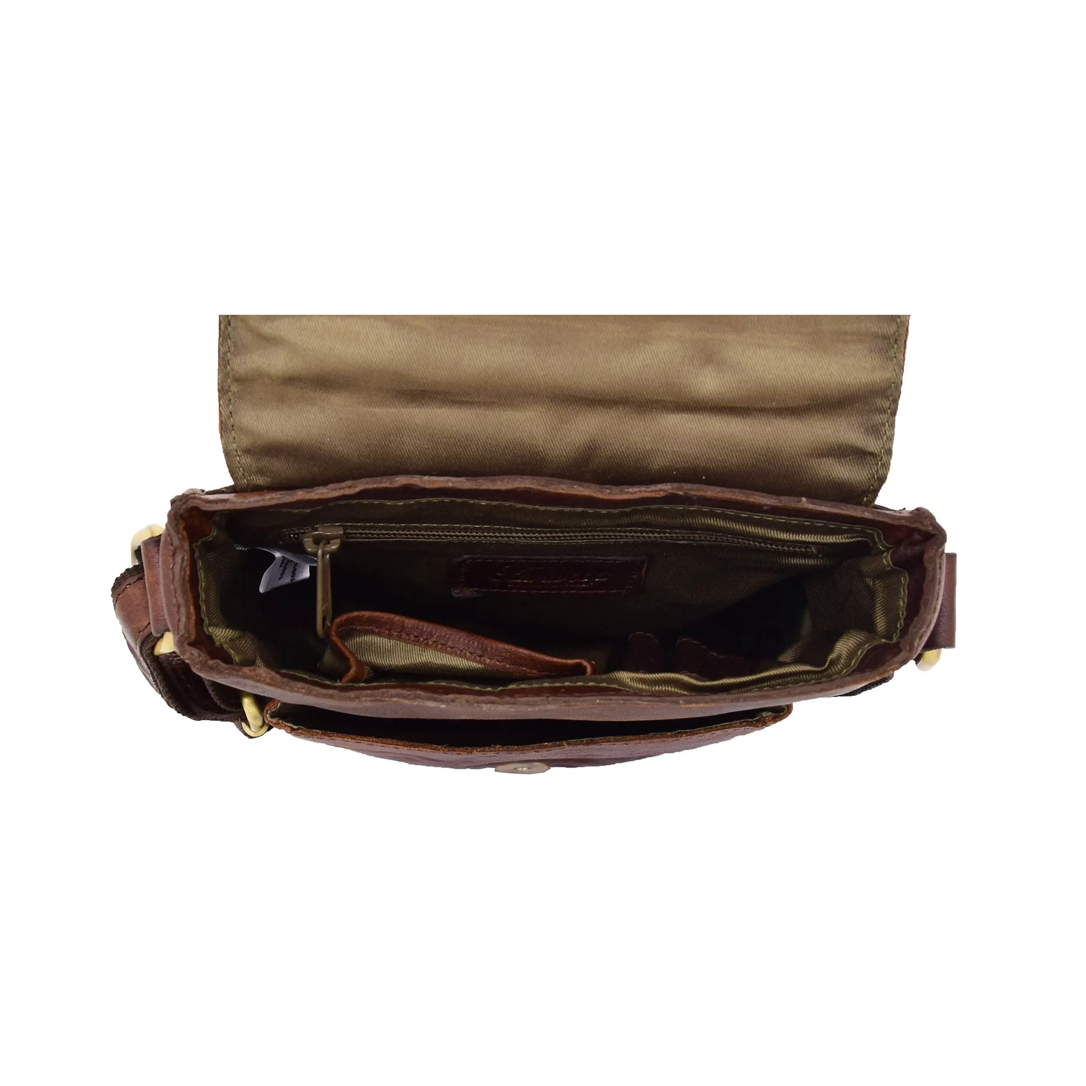 Genuine Brown Leather Bag Cross Body Vintage Flight Bag Tommy