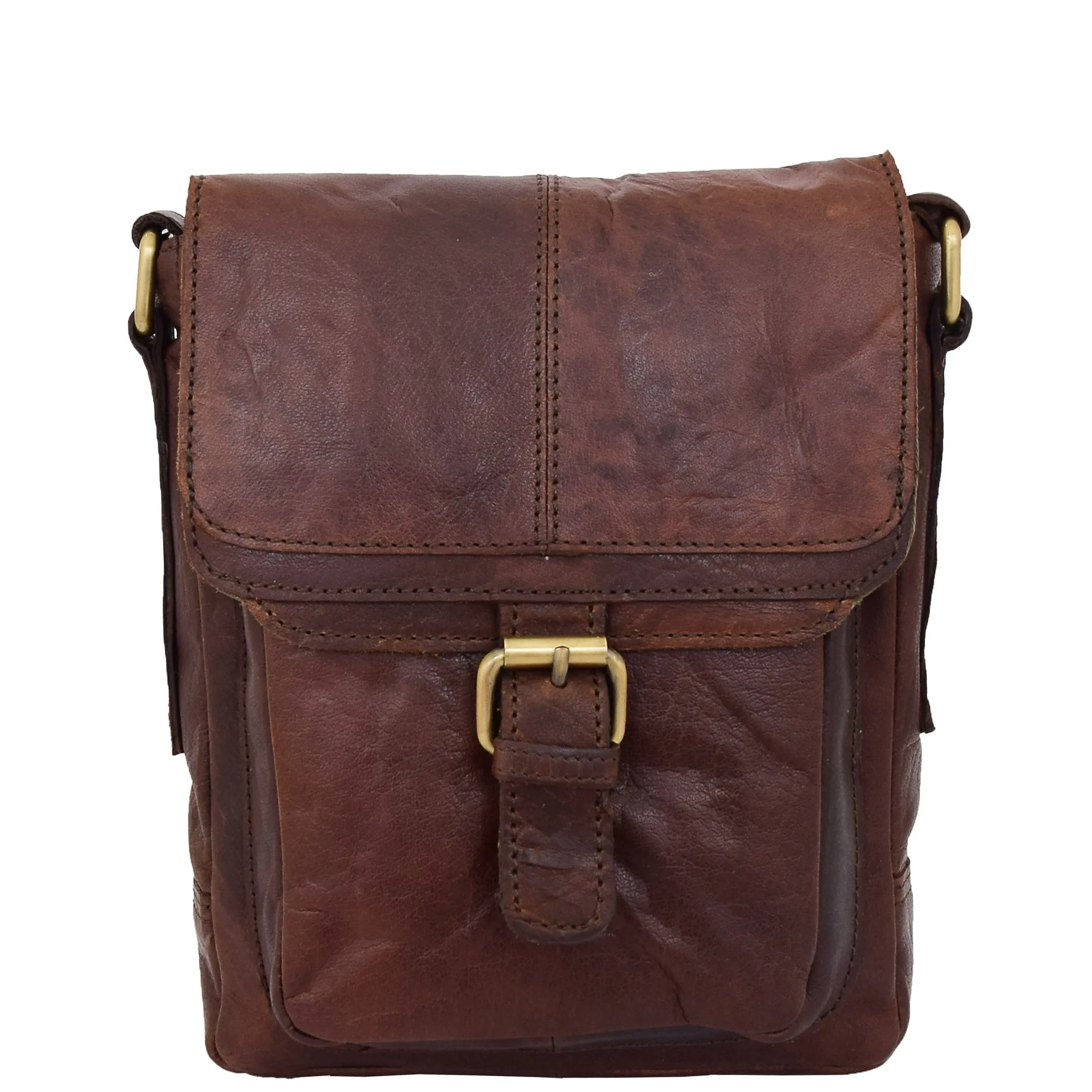 Genuine Brown Leather Bag Cross Body Vintage Flight Bag Tommy
