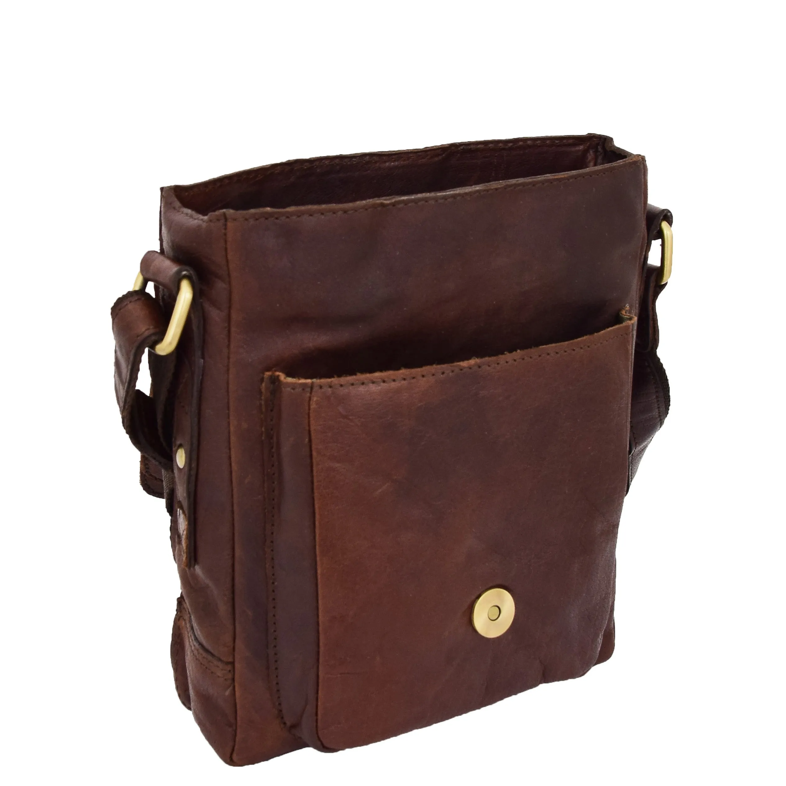 Genuine Brown Leather Bag Cross Body Vintage Flight Bag Tommy