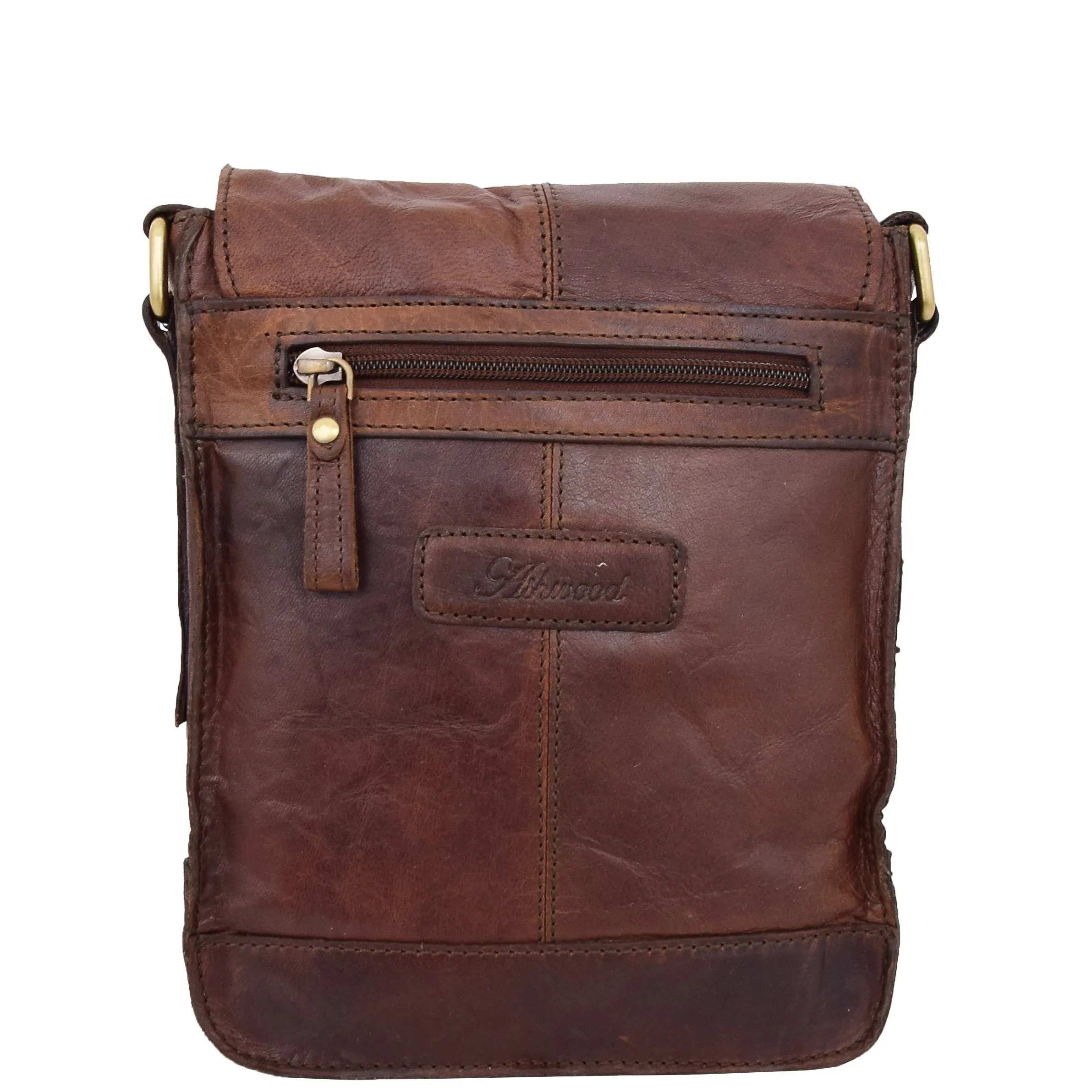 Genuine Brown Leather Bag Cross Body Vintage Flight Bag Tommy