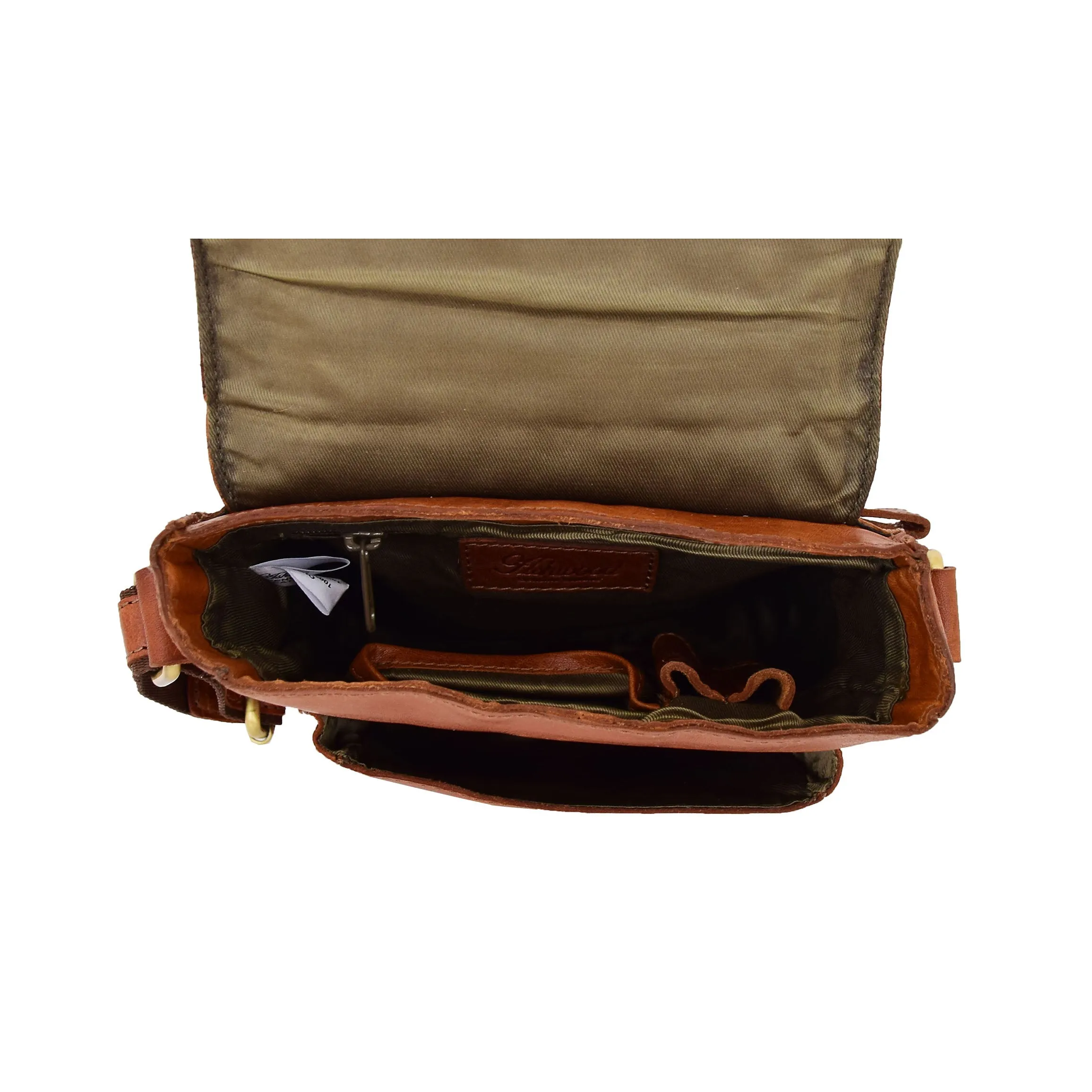 Genuine Tan Leather Bag Cross Body Vintage Flight Bag Tommy