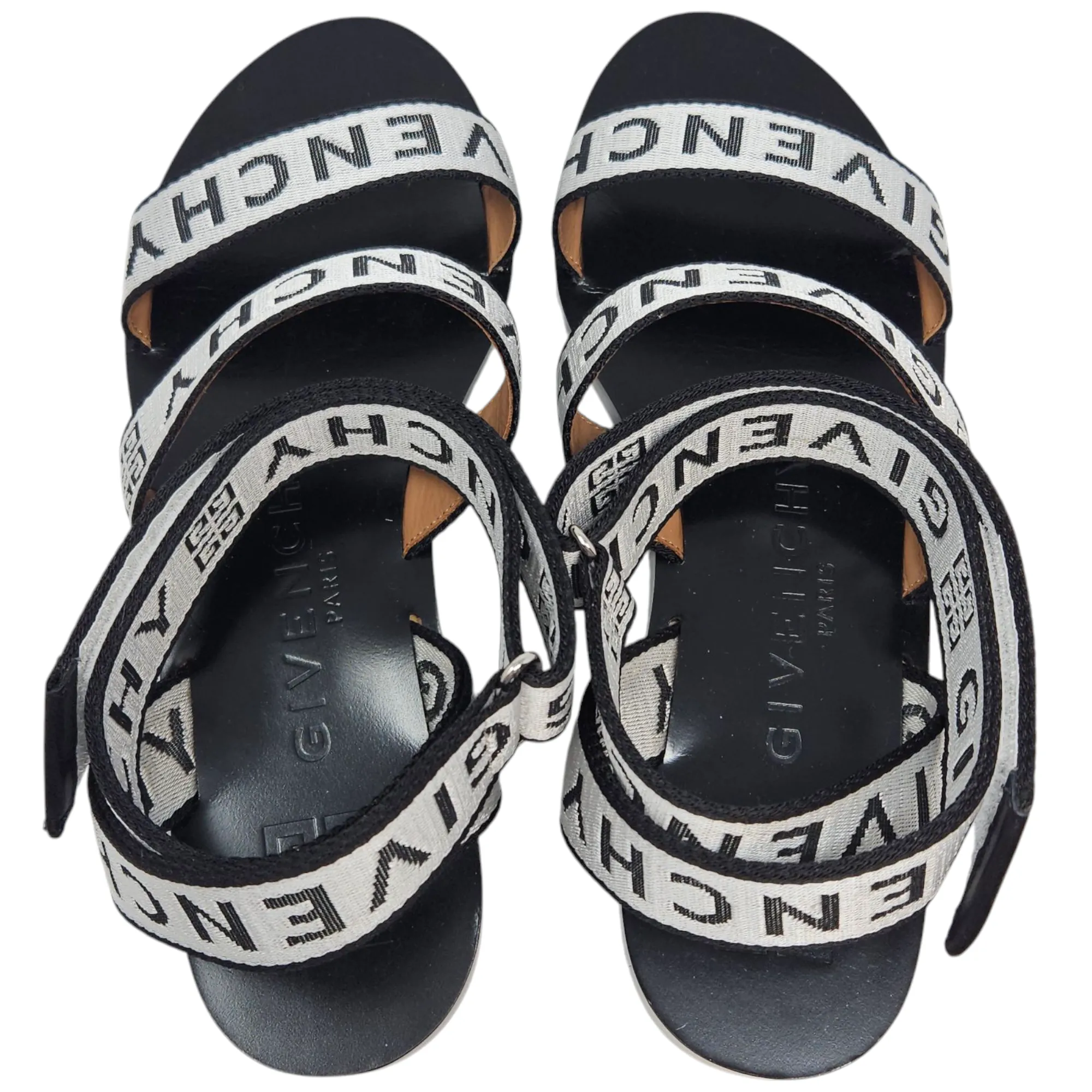 Givenchy Flat Logo Strappy Sandals - Size 38.5/8