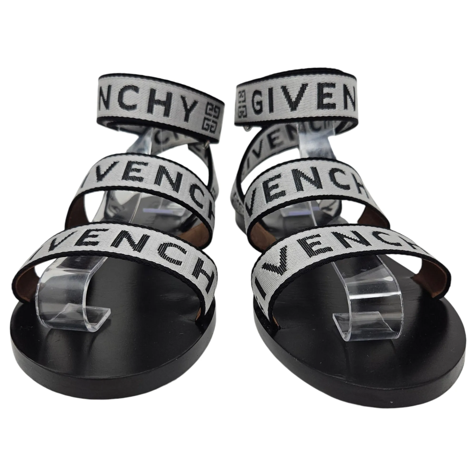 Givenchy Flat Logo Strappy Sandals - Size 38.5/8