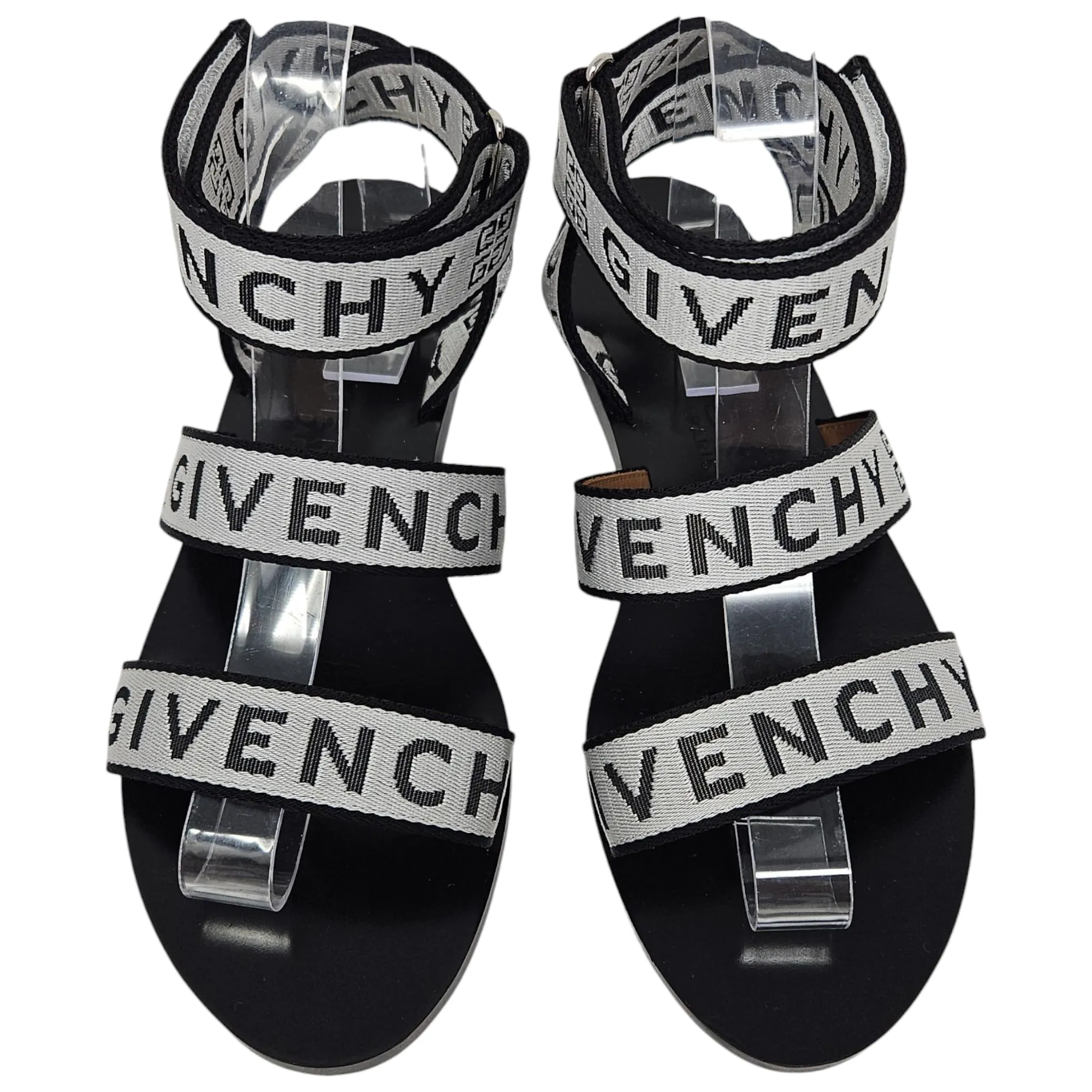 Givenchy Flat Logo Strappy Sandals - Size 38.5/8