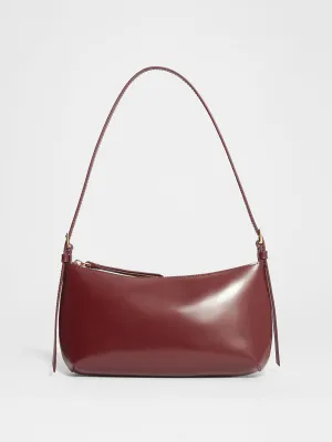 Glossed-leather shoulder bag