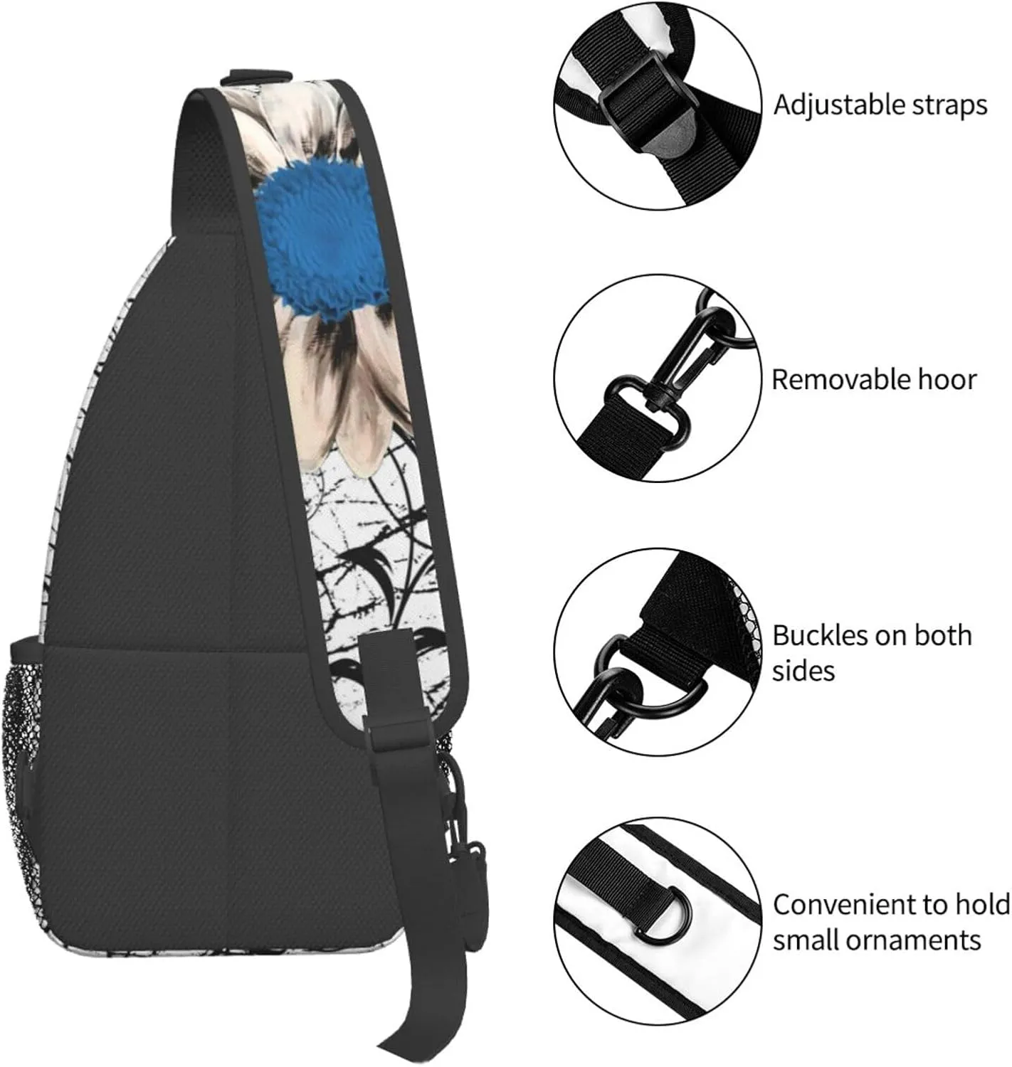 Gnomes Sunflower Chest Bags Crossbody Sling Bag Shoulder Bag Travel Hiking Daypack For Men Women